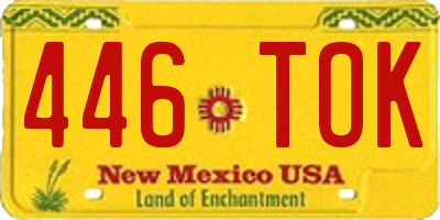 NM license plate 446TOK