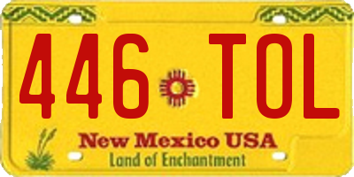 NM license plate 446TOL