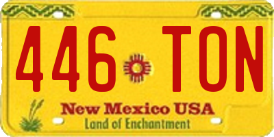NM license plate 446TON