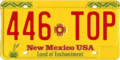 NM license plate 446TOP