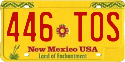NM license plate 446TOS