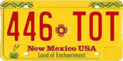 NM license plate 446TOT