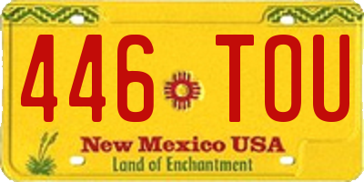 NM license plate 446TOU
