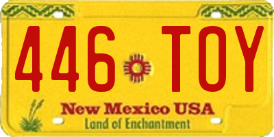 NM license plate 446TOY
