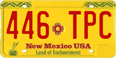 NM license plate 446TPC