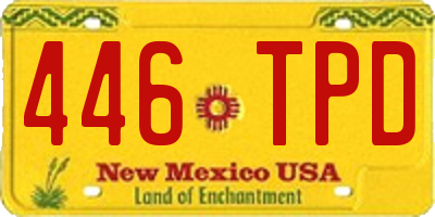 NM license plate 446TPD
