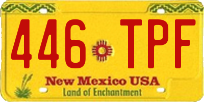 NM license plate 446TPF