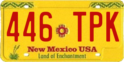 NM license plate 446TPK