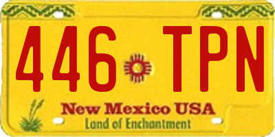 NM license plate 446TPN