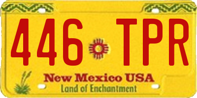 NM license plate 446TPR