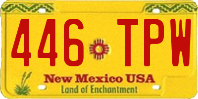 NM license plate 446TPW