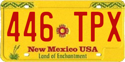 NM license plate 446TPX