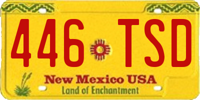 NM license plate 446TSD