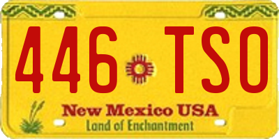 NM license plate 446TSO