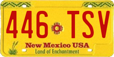 NM license plate 446TSV