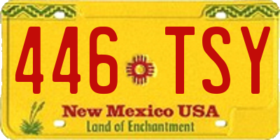 NM license plate 446TSY