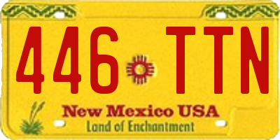 NM license plate 446TTN