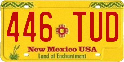 NM license plate 446TUD