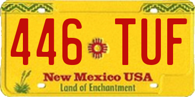 NM license plate 446TUF