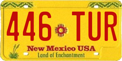 NM license plate 446TUR