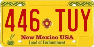 NM license plate 446TUY