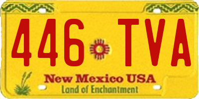 NM license plate 446TVA