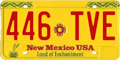 NM license plate 446TVE