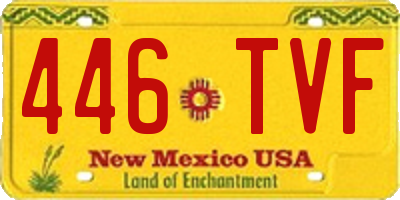 NM license plate 446TVF