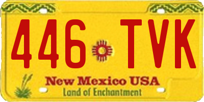 NM license plate 446TVK