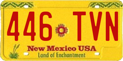 NM license plate 446TVN