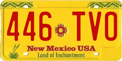 NM license plate 446TVO