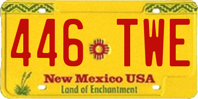 NM license plate 446TWE