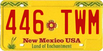 NM license plate 446TWM