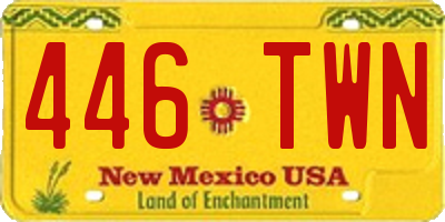 NM license plate 446TWN