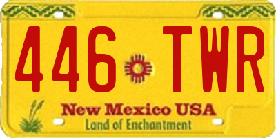 NM license plate 446TWR