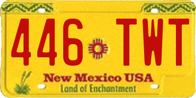NM license plate 446TWT