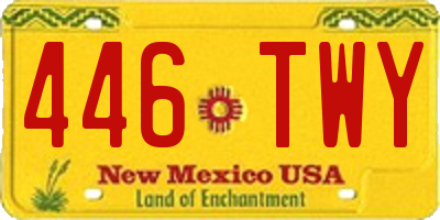 NM license plate 446TWY
