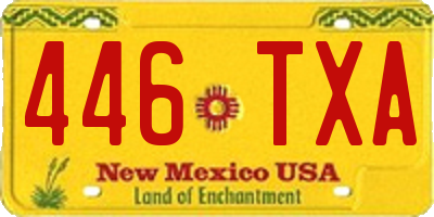NM license plate 446TXA