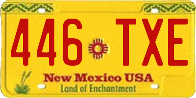 NM license plate 446TXE