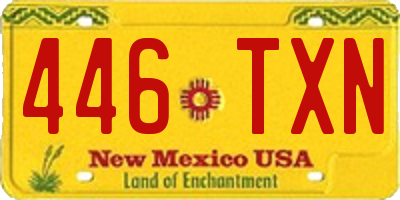 NM license plate 446TXN