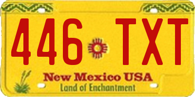 NM license plate 446TXT