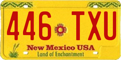 NM license plate 446TXU