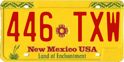 NM license plate 446TXW