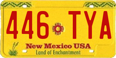 NM license plate 446TYA