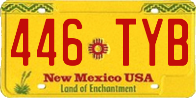 NM license plate 446TYB