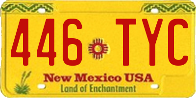 NM license plate 446TYC