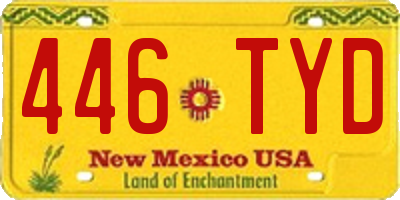 NM license plate 446TYD