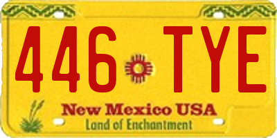NM license plate 446TYE