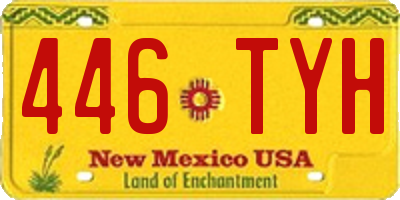 NM license plate 446TYH