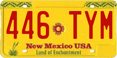 NM license plate 446TYM